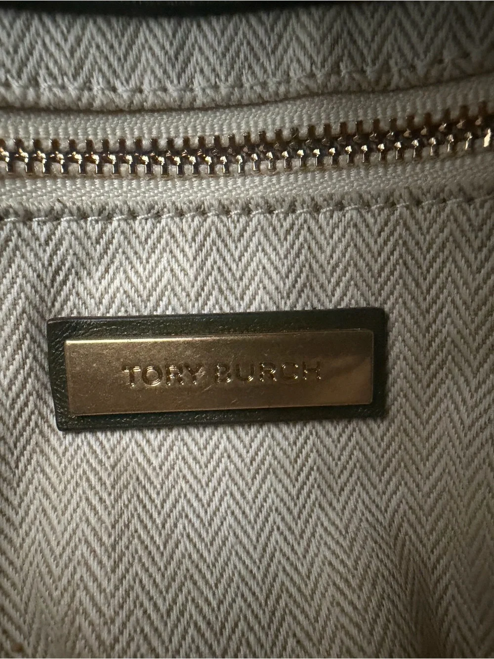 Tory Burch Quilted Olive Velvet Shoulder Bag with Gold Logo